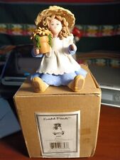 Kneeded Friends 3.5" Girl (Rebecca)Holding A Pot Of Flowers #6603