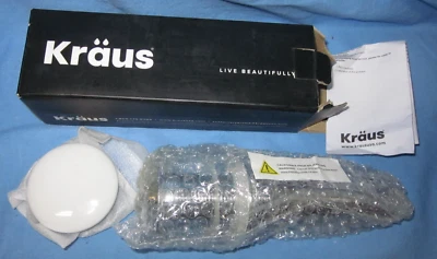 Fregadero de baño Kraus blanco brillante cerámica superior drenaje emergente Foto 1 de 4