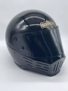 Vintage Simpson Black Darth Vader Motocross Motorcycle MX Helmet Full Face 7 1/4 - Picture 1 of 9