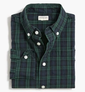 New J Crew Crewcuts Boys Button-Up Shirt Black Tartan Plaid Long Sleeve Sz 10 - Picture 1 of 12