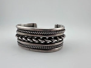 Vintage Roger Francisco Indianer 925 Silber verziert schweres Armband Unisex - Bild 1 von 6