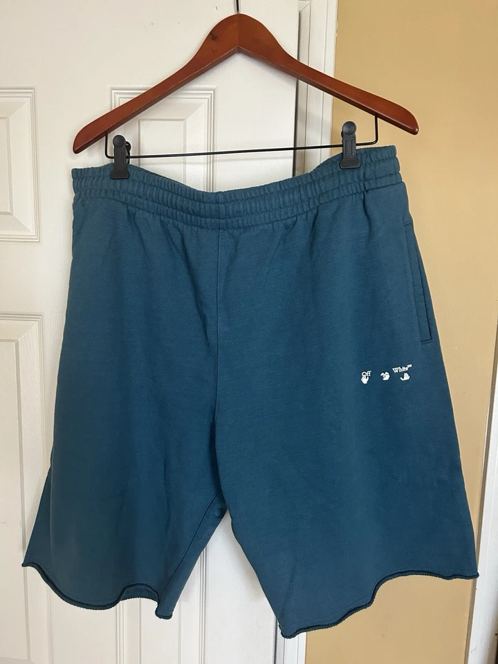 off-white Sweat Shorts  Virgil Abloh streetwear Logo OW Bottoms - Image 1 of 4