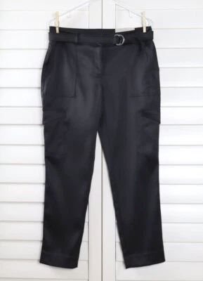 Pantalones cargo utilitarios CHICO'S NUEVOS CON ETIQUETAS $109 pierna delgada satinada con cinturón talla 00 R EE. UU. 2 R Foto 1 de 4