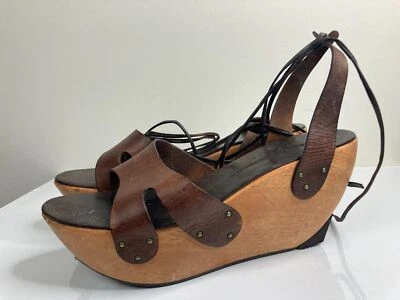 Сандалии на танкетке Robert Clergerie коричневые сабо 5 1/2 B - Изображение 1 из 4