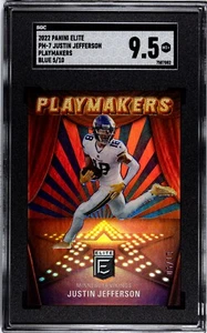 2022 Donruss Elite Playmakers Blue Justin Jefferson #PM-7 SP /10 SGC 9.5 Mint+ - Picture 1 of 2