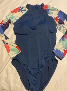 Avia Damen Blumen Korallenriff Langarm mit Reißverschluss hinten Badeanzug Large 12-14 P7 - Bild 1 von 7