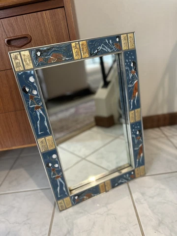 LABARGE La Barge Mirror Mosaic Ceramic Tile Gold Leaf Rare Mid Century Modern Cover