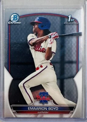 Emaarion Boyd 2023 Bowman Chrome 1st Bowman Base Rookie RC Phillies - Image 1 of 2