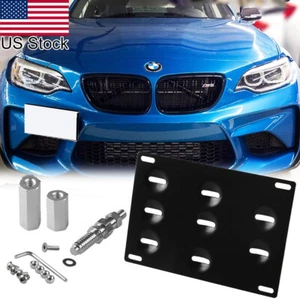 Black Front Bumper Hook License Plate Mounting Bracket For BMW E82 E90 E92 E93 - Picture 1 of 9