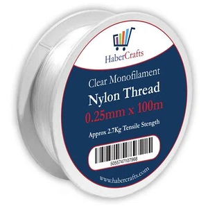 Cable de pesca transparente de nailon de 0,25 mm no elástico con cuentas invisible - Imagen 1 de 8