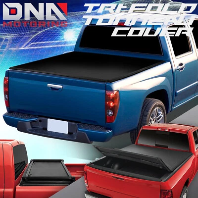 FOR 2004-2012 COLORADO CANYON 5'3" BED WATERPROOF TRI-FOLD SOFT TONNEAU COVER - Image 1 of 4