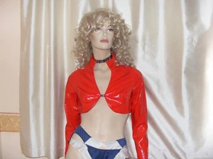 PVC BOLERO JACKET / TOP / SHRUG COMPLETE WITH GLOVES - Picture 1 of 6