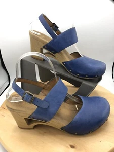 Dansko Thea Clogs Womens Size US 8/EU 39 Blue Leather Slingback Sandal - Picture 1 of 8