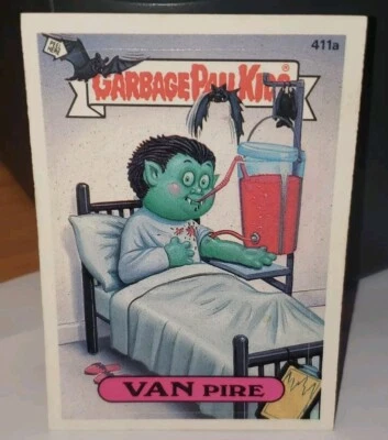 TOPPS CHEWING GUM/GARBAGE PAIL KIDS "VAN PIRE 411a" 1987 TRADING CARD STICKER  - Image 1 of 4