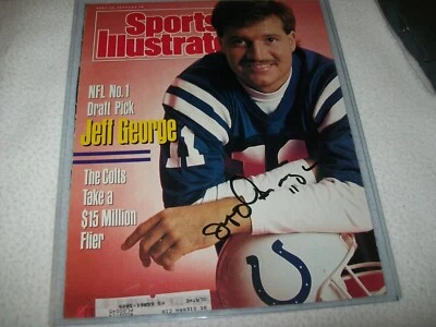 JEFF GEORGE AUTOGRAFIADO FIRMADO AUTO DEPORTES ILUSTRADO CUBIERTA INDIANAPOLIS COLTS Foto 1 de 2