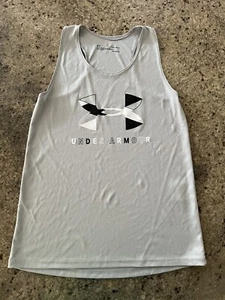 MÄDCHEN UNDER ARMOUR HEATGEAR LOCKERE PASSFORM GRAU LOGO TANK TOP GRÖSSE YLG LARGE EUC! - Bild 1 von 6