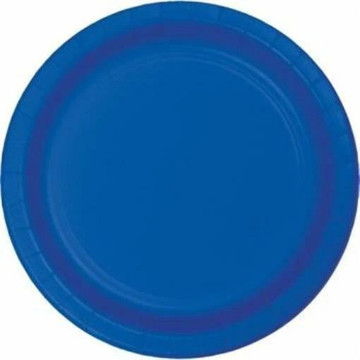 CREATIVE CONVERTING Cobalt Blue 9" Paper Plates 24 Per Pack Blue Tableware Decorations Supplies