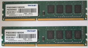 Patriot Signature 8GB (2x4GB) PSD38G1600K DDR3 PC3-12800 (1600MHz) - Picture 1 of 4