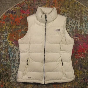 The North Face Down Puffer Vest Women's S White Goose 700 Fill Full Zip Pockets - Picture 1 of 18
