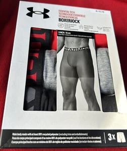 Under Armour Essential Tech Boxerjock 3 Pack Underwear 6”  Men’s XL  Red Gray Bl - Picture 1 of 2