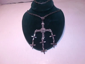 COLLAR COLGANTE CRUZ PLATA 925 CUERNAVACA MÉXICO PLATA 925 Rafael Domínguez vintage  - Imagen 1 de 10