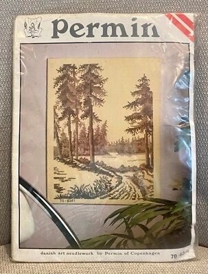 De Colección Permin Of Copenhagen Kit Punto de Cruz 16"x20.5" Árboles Kit No. 70-6341 Foto 1 de 4