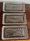 Great Lot Of 3 Vintage Pressed Glass Rectangle Small Serving Dishes