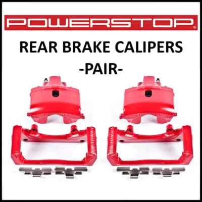 PowerStop Rear Red Floating Brake Calipers w/Brackets fit 2009-18 Dodge Ram 1500 - Image 1 of 2