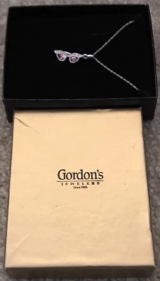 Collar de gafas de sol retro con turmalina rosa con detalles de diamante nuevo en caja Foto 1 de 4