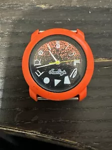 Freestyle Watch Face Vintage 80s Neon Orange Black Made in Japan No band - Picture 1 of 4