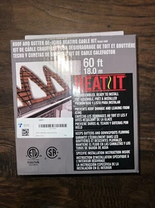 HEATIT HIRD 60 feet 5 Watts Per Foot Roof & Gutter Snow De-Icing Cable Kit New - Picture 1 of 2