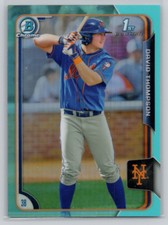 2015 BOWMAN DRAFT #124 DAVID THOMPSON CHROME BLUE SKY REFRACTORS NEW YORK METS