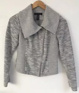 INC Women’s Heather Gray Knit Zip Up Motorcycle Jacket - Size Small (S) - Picture 1 of 8
