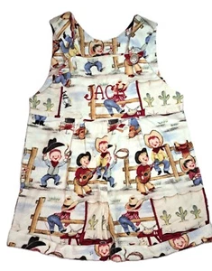 Boys HOLLYWOOD BABY vtg cowboy kids romper 24M 2T western outfit monogram Jack - Picture 1 of 6