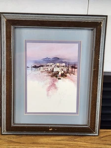 Pueblo Night II Michael Atkinson Lithograph Matted 5 X 7 Signed, Framed 10×12" - Picture 1 of 8