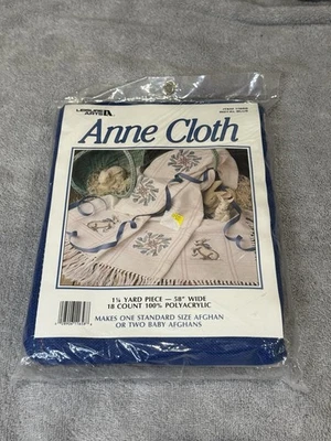 Leisure Arts Anne Cloth Afghan 18 Count Royal Blue 1-1/4 Yard X 58 NEW - Image 1 of 2