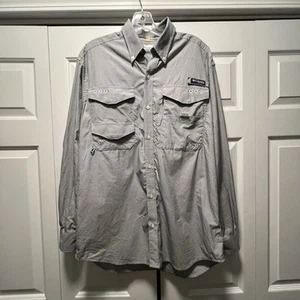 Columbia PFG Bonefish Men’s Medium Blue Gray Long Sleeve Fishing Shirt FM7299 - Picture 1 of 20