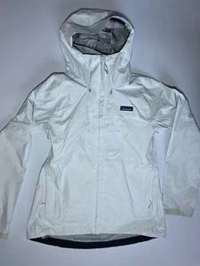Chaqueta cortavientos Patagonia para mujer mediana blanca Torrentshell 3L H2NO con capucha - Imagen 1 de 16