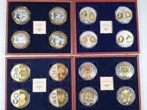 #1 Medaillen Sammlung 16x Euro-Giganten 70 mm 137 g Cu versilbert vergoldet  - Bild 1 von 10