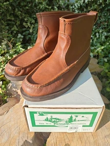 Russell Moccasin Knock A'bout Boots Knockabout US 8.5 EE Brown with Box - Picture 1 of 21