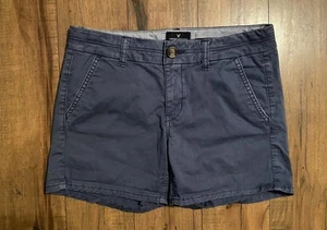 #968 American Eagle Outfitters Stretch blaue Shorts Midi Größe 4 Jugendliche - Bild 1 von 12