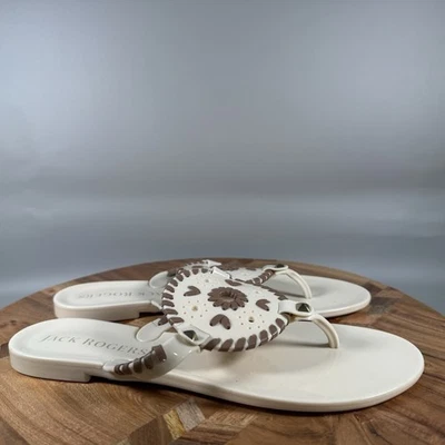 Sandalias Jack Rogers Georgica Jelly Chanclas Tanga Mujer Talla 7 Blancas Foto 1 de 4