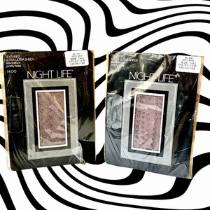 Pantimedias NIGHT LIFE Vintage Gris Niebla Ultra Ultra Transparente TEXTURIZADAS Talla Alta Nuevas - Imagen 1 de 10