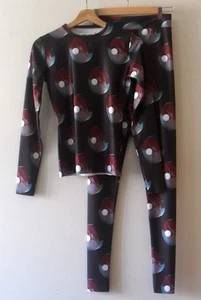 Henrik Vibskov - Ensemble top manches longues & legging prune motifs taille S 36 - Imagen 1 de 13