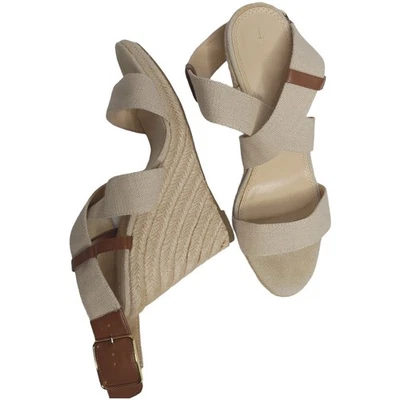 Sandalias de cuña Banana Republic Vierra lino yute neutras para mujer 9,5 Foto 1 de 4