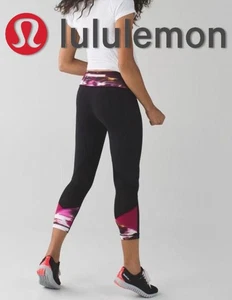 Lululemon Pace Rival Crops Pigment Wind Berry Rumble Zip & Side Pockets 4 NEU - Bild 1 von 5