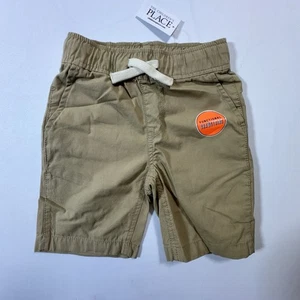 NWT The Children’s Place Boys Size 5 Khaki Drawstring Shorts Casual Cotton - Picture 1 of 9