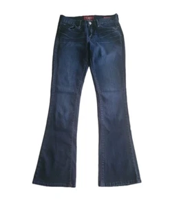 Lucky Brand Charlie Baby Boot Flare Jeans Size 4/27 Dk Blue Wash Logo Easy Care - Picture 1 of 15