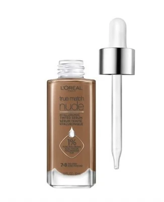 L'Oreal Paris True Match Hyaluronic Tinted Serum Foundation Makeup #7-8 Tan Deep - Image 1 of 4