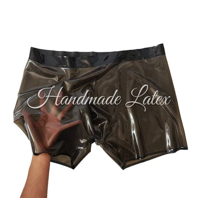 US 100% Transparent black Latex Rubber Briefs Men's Latex Underwear Fetish BDSM - Image 1 of 4
